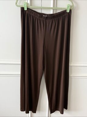 Vikki Vi Wide Leg Pull-On Pants in Dark Brown